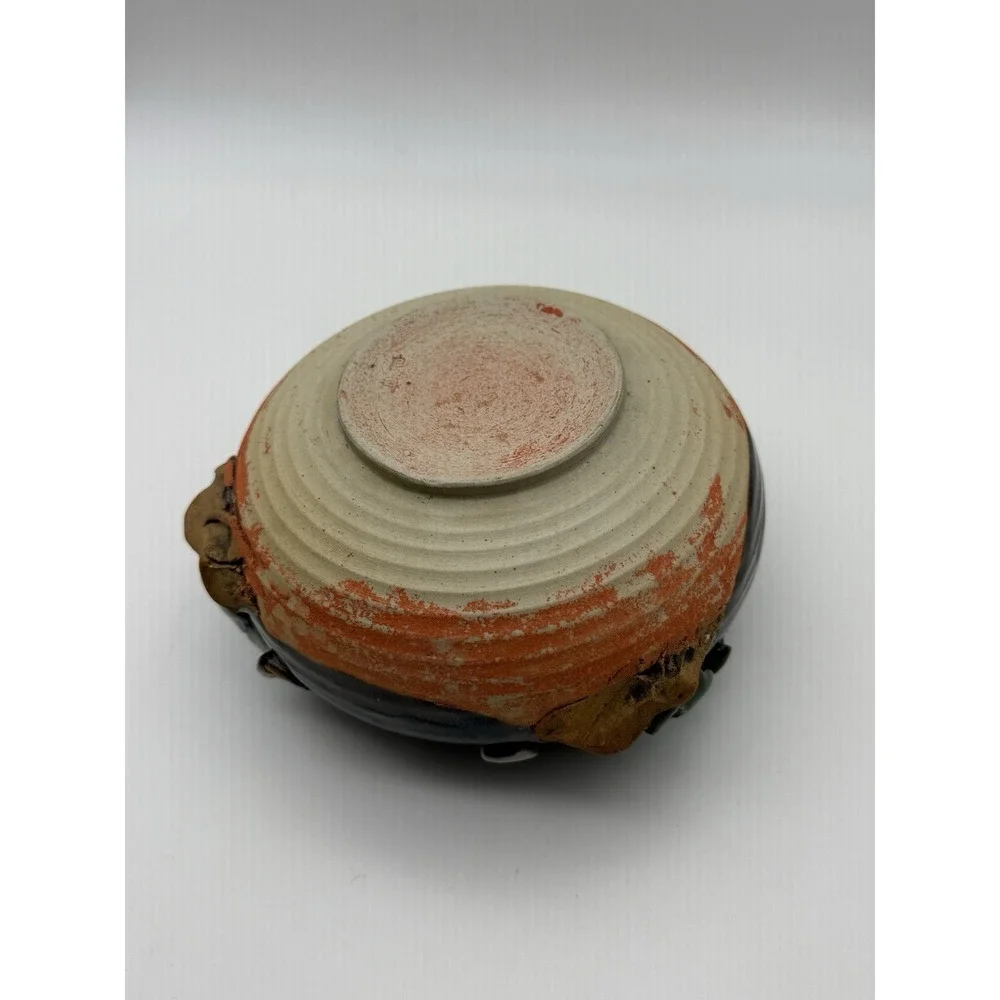 Antique Japanese Sumida-Gawa Pottery Bowl by Inoue Ryosai SIGNED By Artist